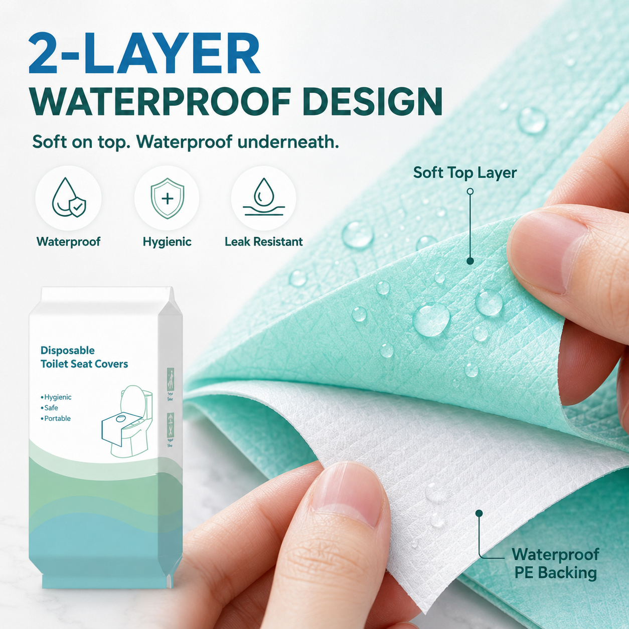 🚽 Disposable Toilet Seat Covers – Waterproof Travel Coverage