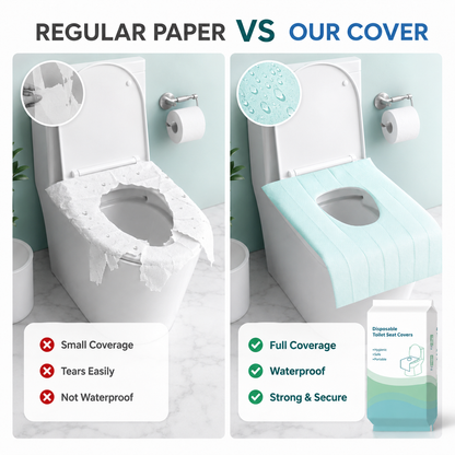 🚽 Disposable Toilet Seat Covers – Waterproof Travel Coverage
