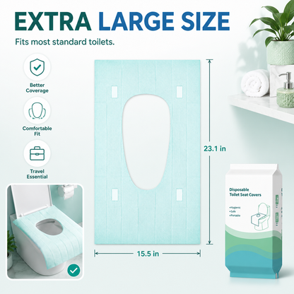 🚽 Disposable Toilet Seat Covers – Waterproof Travel Coverage