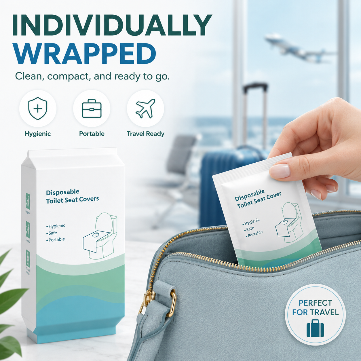 🚽 Disposable Toilet Seat Covers – Waterproof Travel Coverage