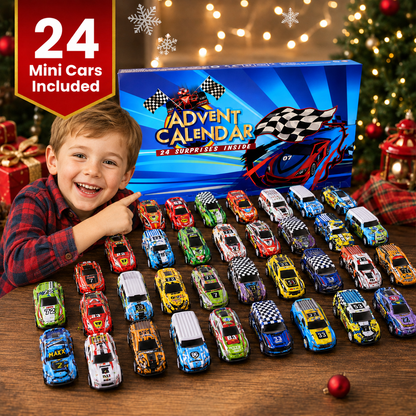 🎄24-Day Christmas Advent Calendar – Surprise Toy Race Cars Set 🚗