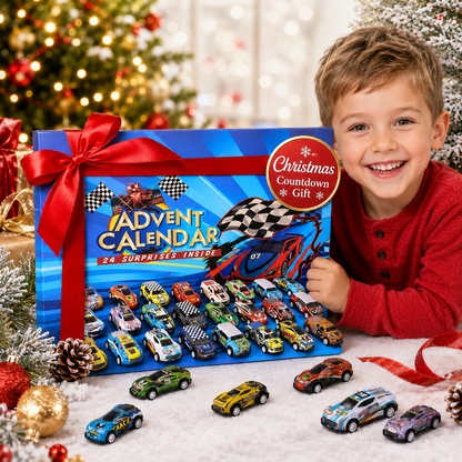 🎄24-Day Christmas Advent Calendar – Surprise Toy Race Cars Set 🚗