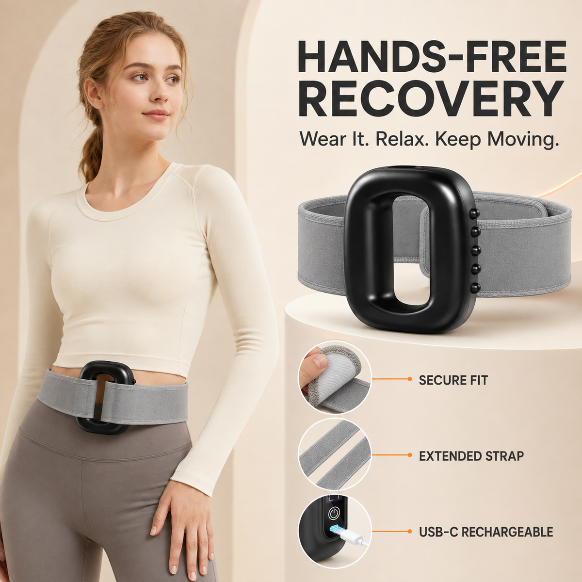 💆 R10 Mini Wearable Vibration Massager – Hands-Free Muscle Relaxation