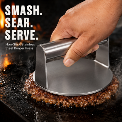 🥩 Stainless Steel Grill Press – Perfect for Burgers, Bacon & More