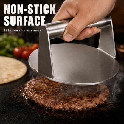 🥩 Stainless Steel Grill Press – Perfect for Burgers, Bacon & More