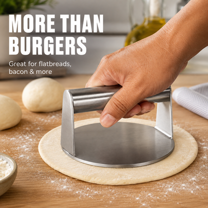 🥩 Stainless Steel Grill Press – Perfect for Burgers, Bacon & More