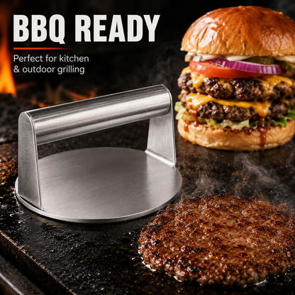 🥩 Stainless Steel Grill Press – Perfect for Burgers, Bacon & More