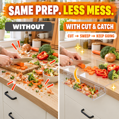 🥕 Clear Acrylic Cutting Board with Scrap Catcher – 17×13 In ✨
