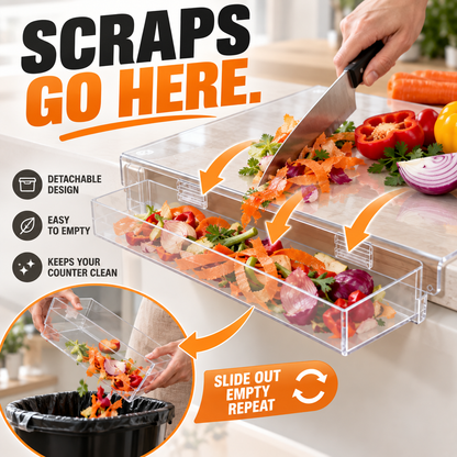 🥕 Clear Acrylic Cutting Board with Scrap Catcher – 17×13 In ✨