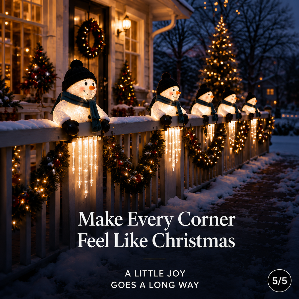 🔥 Today 49% OFF - WinterGlow Snowman Icicle Lights – Magical Christmas Decoration