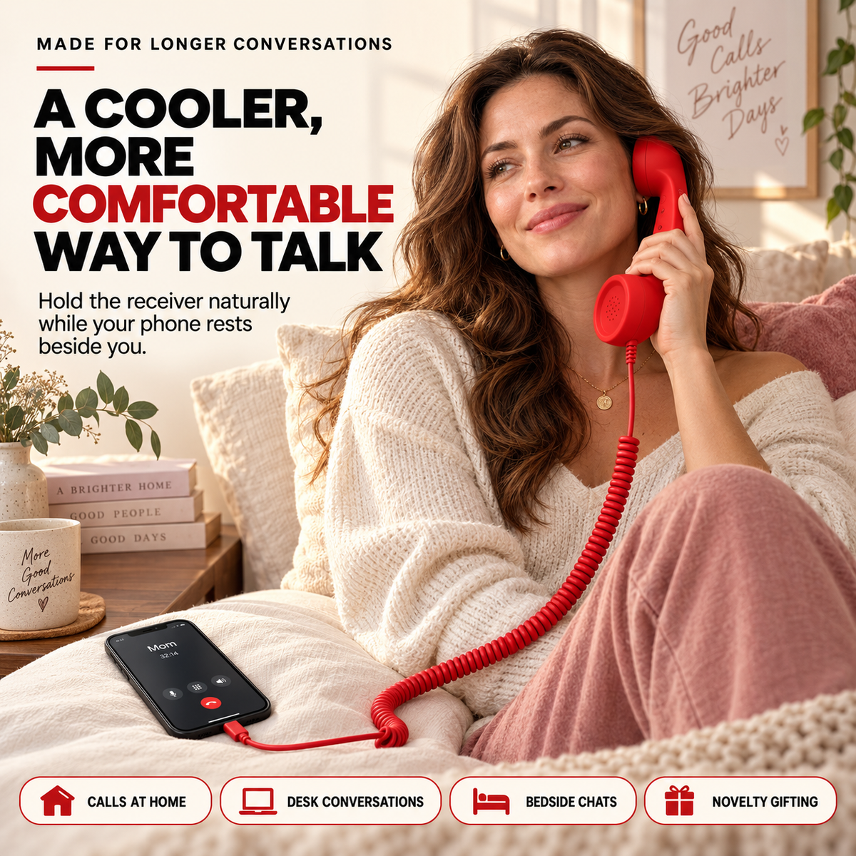 ☎️ Retro Wired Phone Handset for Smartphones – USB-C & 3.5mm 📞