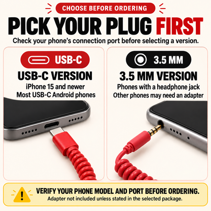 ☎️ Retro Wired Phone Handset for Smartphones – USB-C & 3.5mm 📞