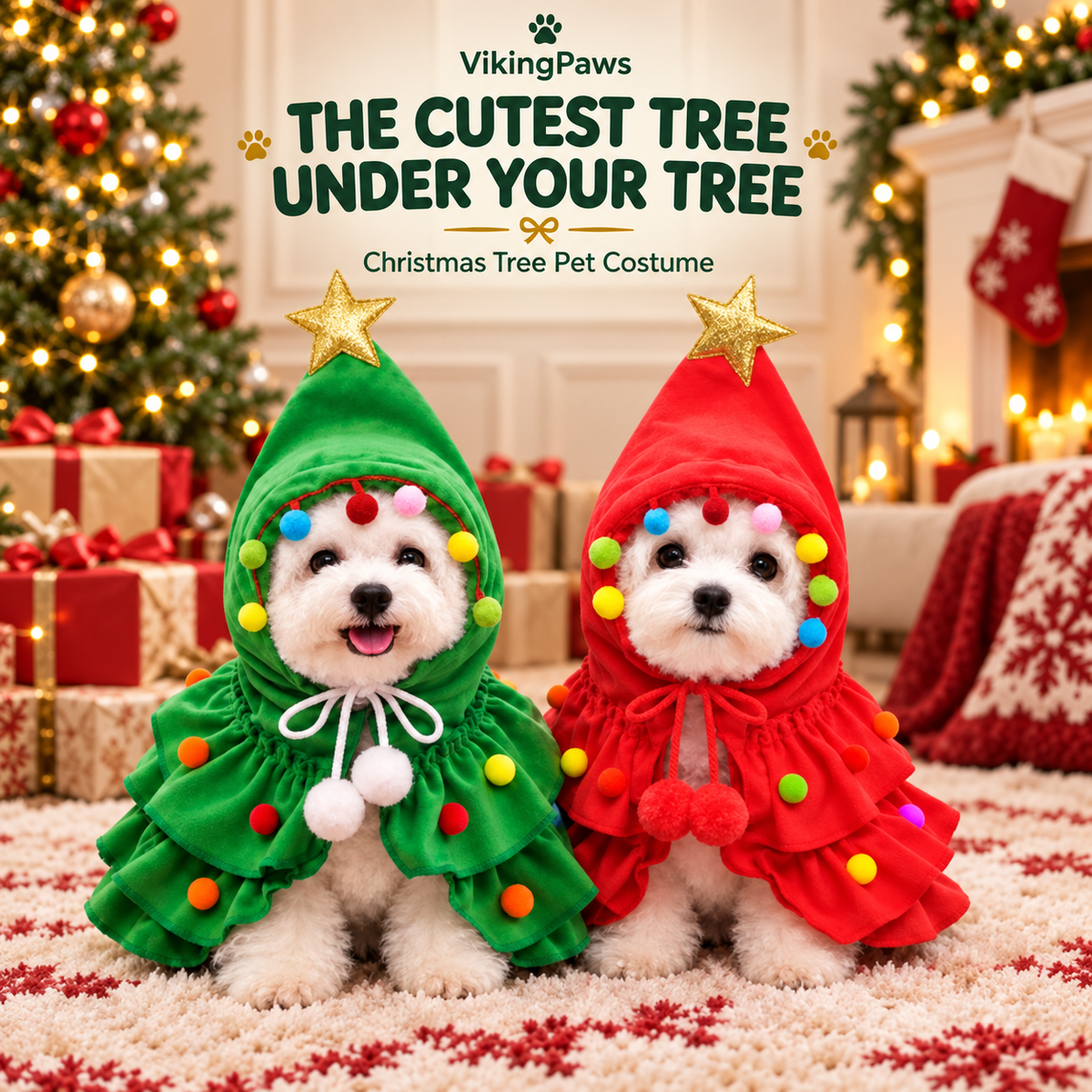 🎄 Christmas Tree Pet Costume – Turn Your Dog or Cat Into a Christmas Tree!