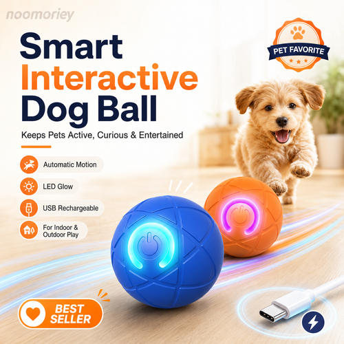 Interactive Moving Dog Ball – Automatic Vibrating & Rolling Toy for Dogs & Cats, USB Rechargeable