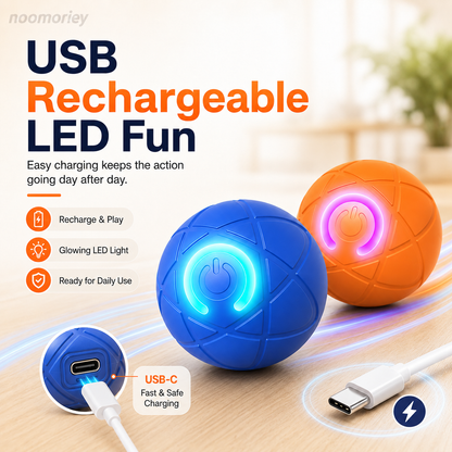 Interactive Moving Dog Ball – Automatic Vibrating & Rolling Toy for Dogs & Cats, USB Rechargeable