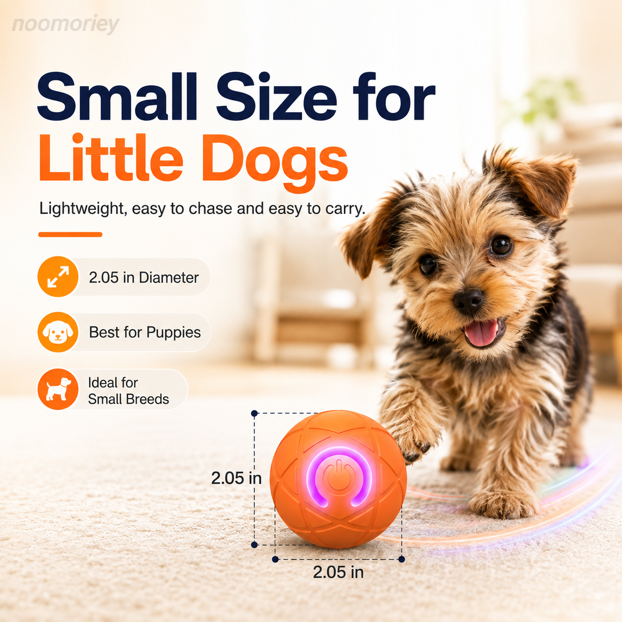 Interactive Moving Dog Ball – Automatic Vibrating & Rolling Toy for Dogs & Cats, USB Rechargeable