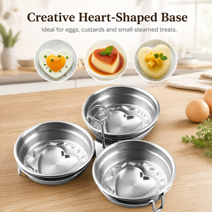 🍳 3-Cup Stainless Steel Egg Poacher – Stovetop Egg Steamer Insert 🥚