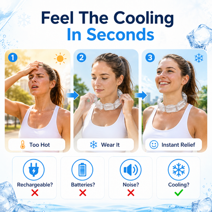 🔥 Limited 50% OFF Today!🌊Cooling Neck Ring💦Stay Cool Anywhere 🌟—✨ No Batteries. 🌈No Charging. No Noise.