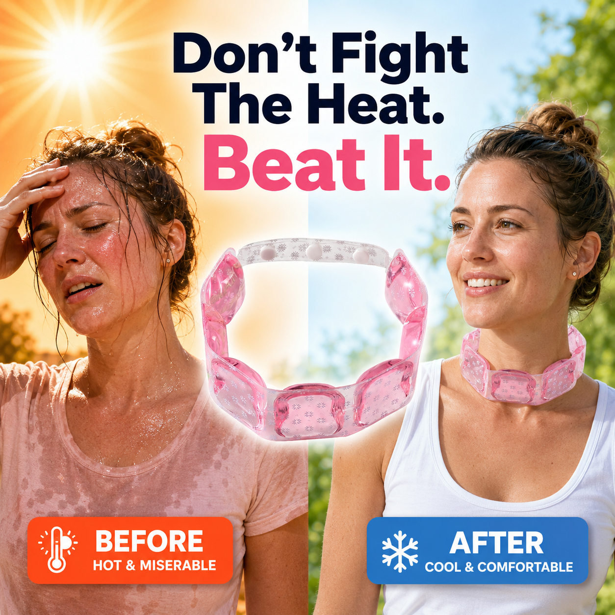 🔥 Limited 50% OFF Today!🌊Cooling Neck Ring💦Stay Cool Anywhere 🌟—✨ No Batteries. 🌈No Charging. No Noise.