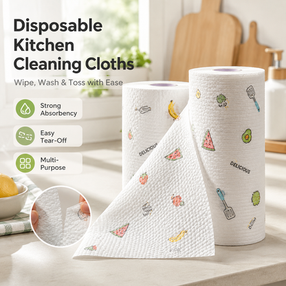 🔥 Hot Sale 55% OFF🧽 Disposable Kitchen Cleaning Cloths 💦Ultra Absorbent • Grease-Fighting • Hygienic