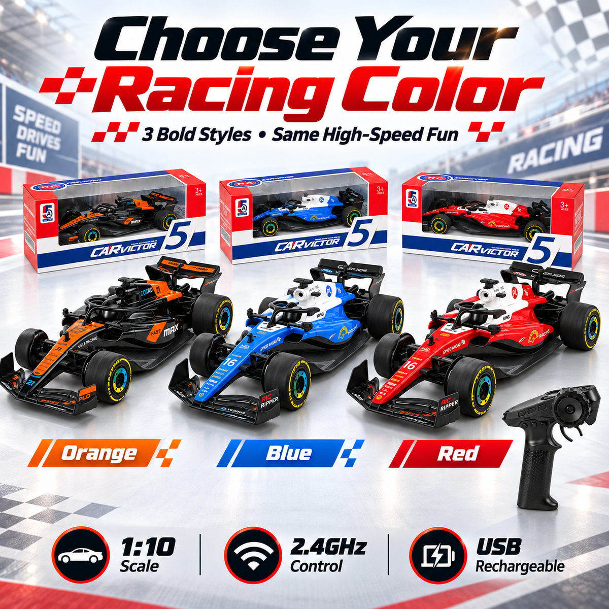🏎️ 1:10 Scale Formula Racing RC Car - Large High-Speed Remote Control Car 2.4GHz 🏁