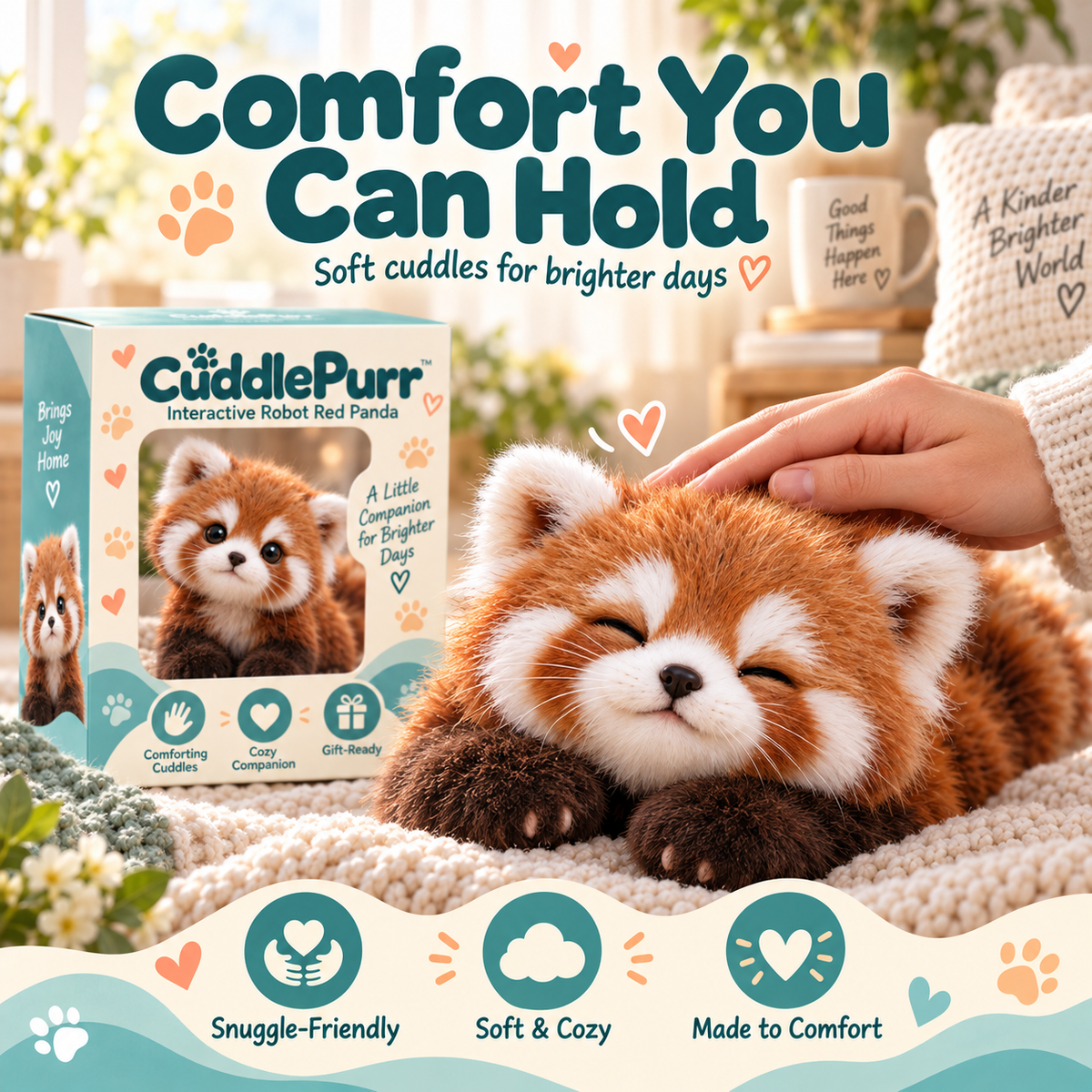 🔥Last Day 49% OFF🐾🧸 CuddlePurr™ Red Panda Interactive Plush Toy – Cute Companion Stuffed Animal for Kids