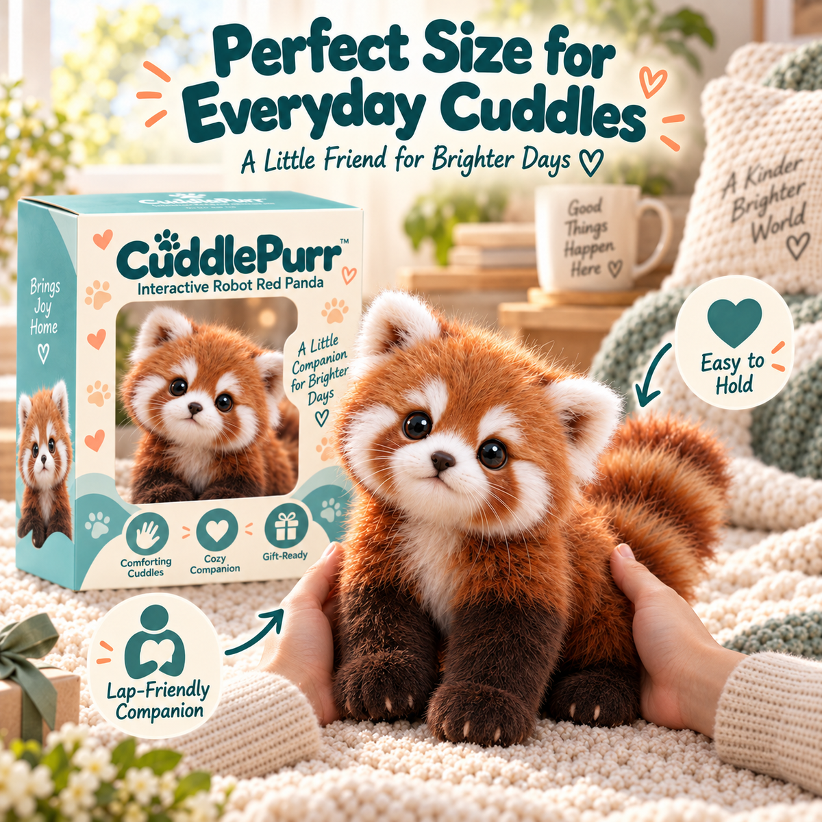 🔥Last Day 49% OFF🐾🧸 CuddlePurr™ Red Panda Interactive Plush Toy – Cute Companion Stuffed Animal for Kids