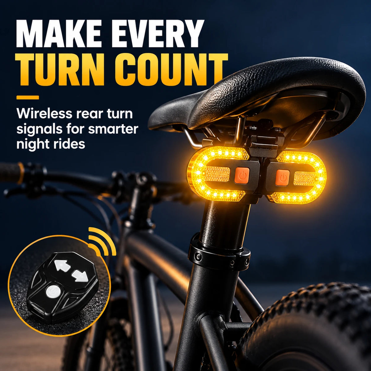 🚴 [40% OFF] Wireless Bike Turn Signal Tail Light