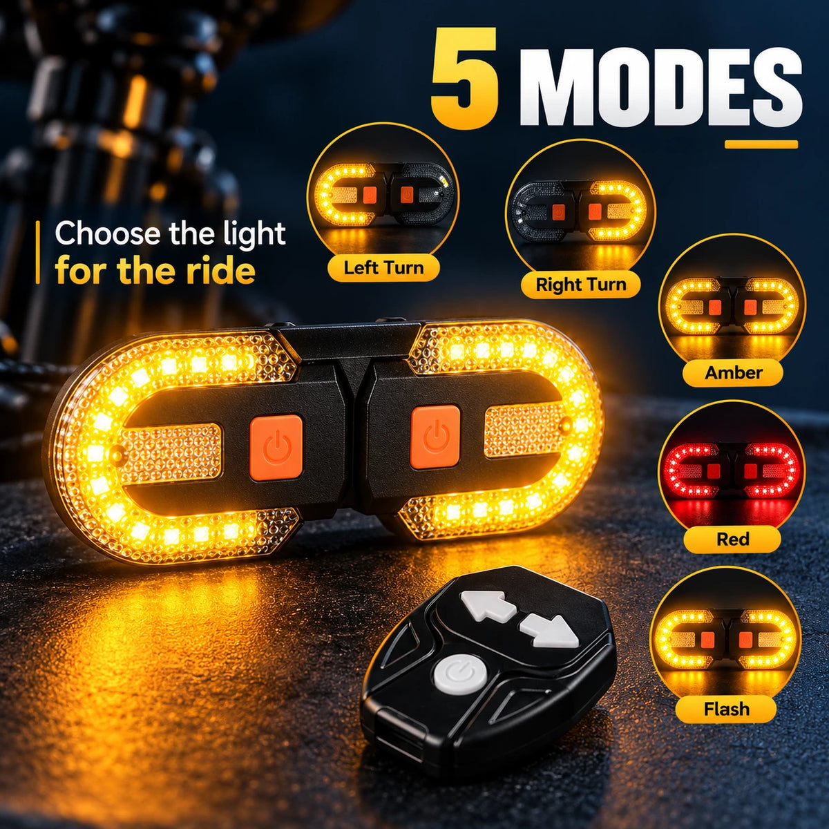 🚴 [40% OFF] Wireless Bike Turn Signal Tail Light
