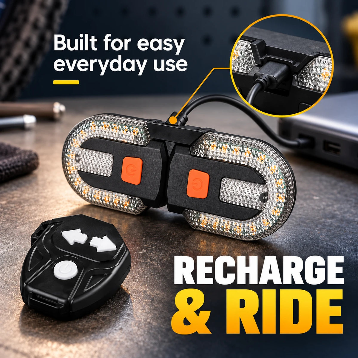 🚴 [40% OFF] Wireless Bike Turn Signal Tail Light