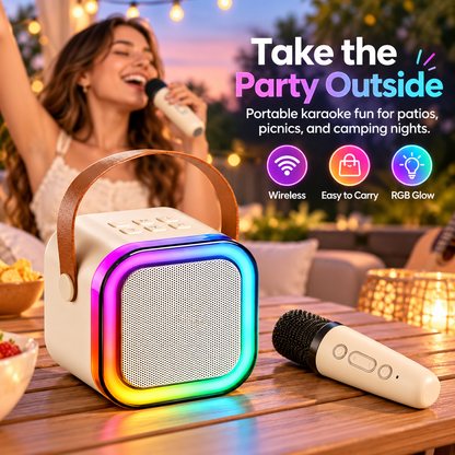 🎤 Wireless RGB Karaoke Speaker with HiFi Stereo Sound