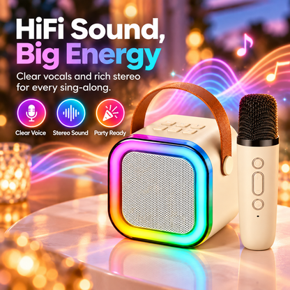 🎤 Wireless RGB Karaoke Speaker with HiFi Stereo Sound