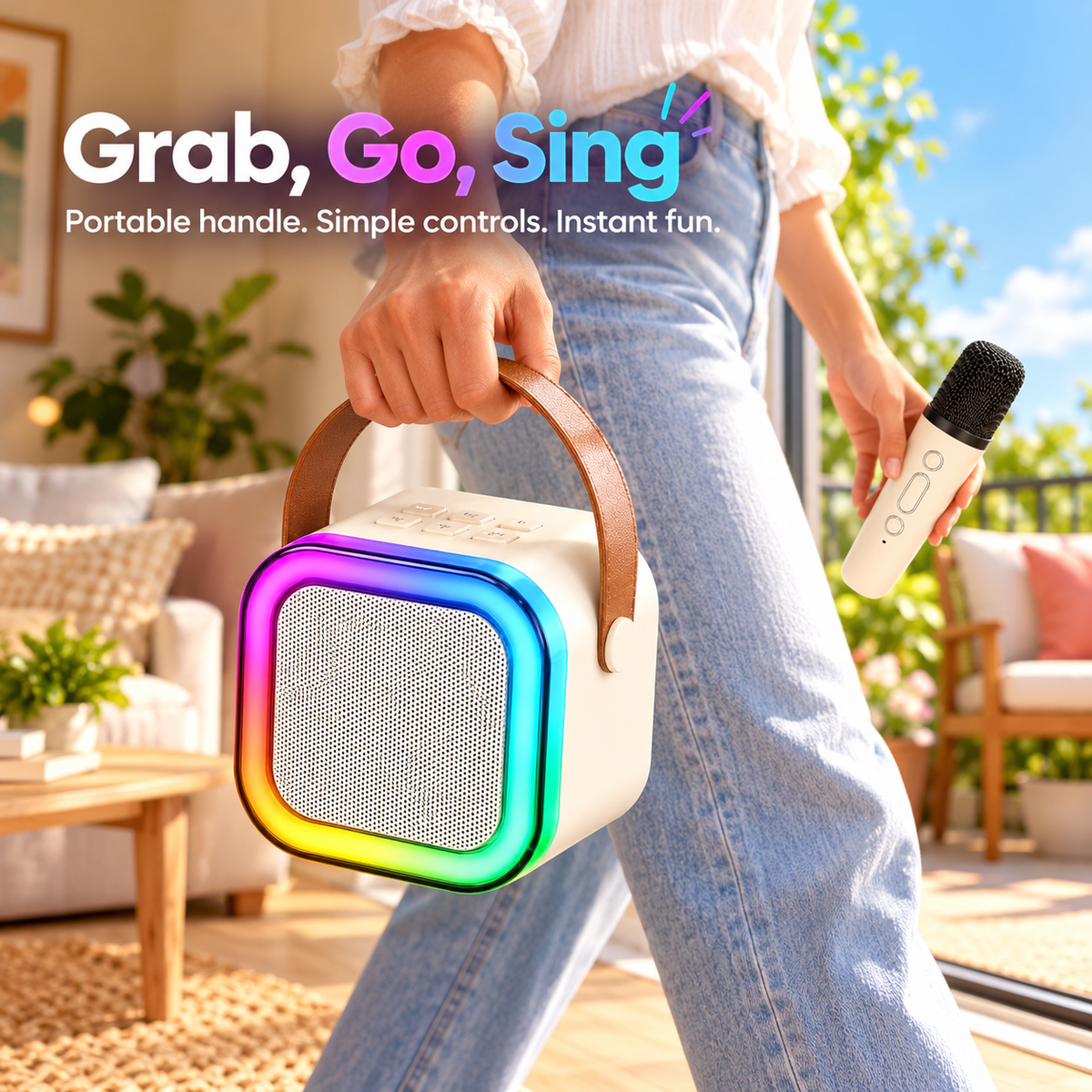 🎤 Wireless RGB Karaoke Speaker with HiFi Stereo Sound