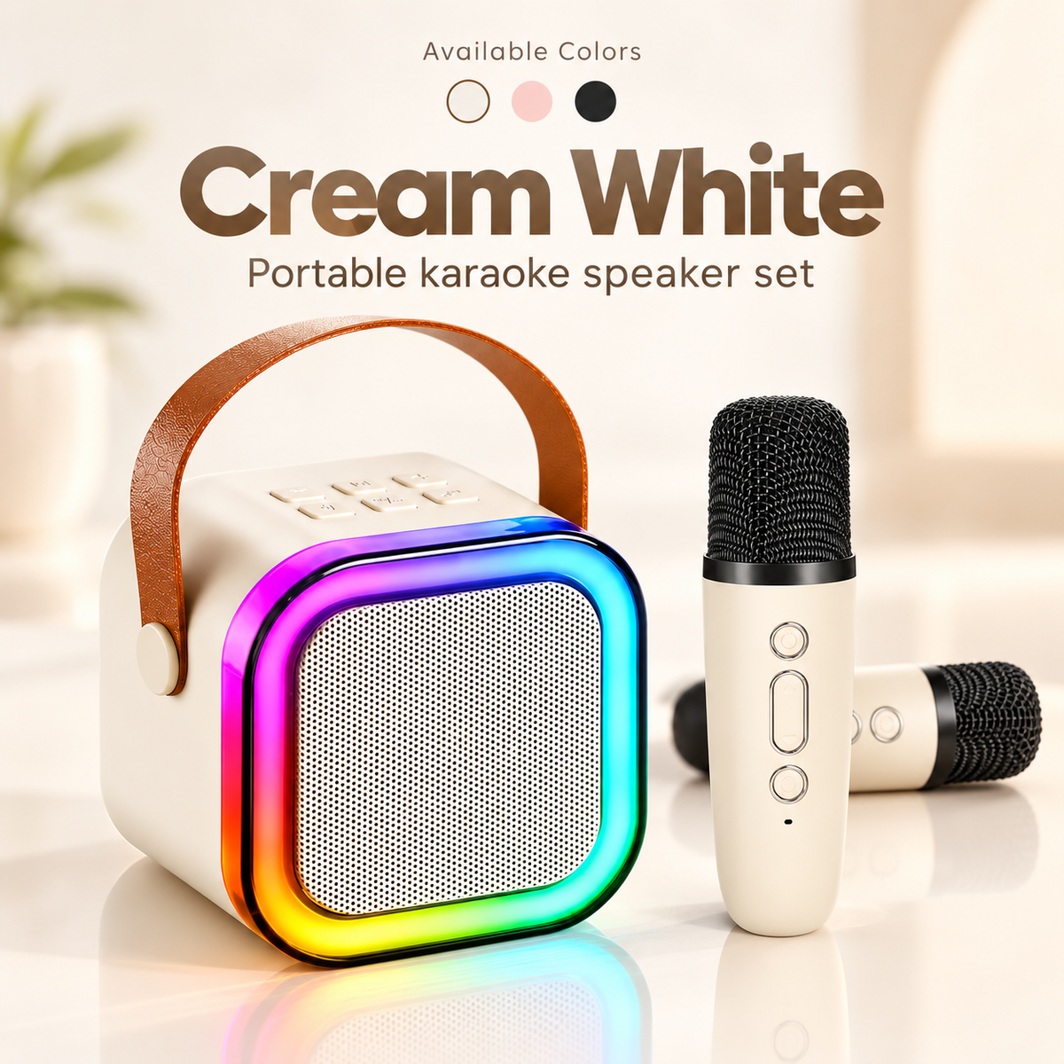 🎤 Wireless RGB Karaoke Speaker with HiFi Stereo Sound