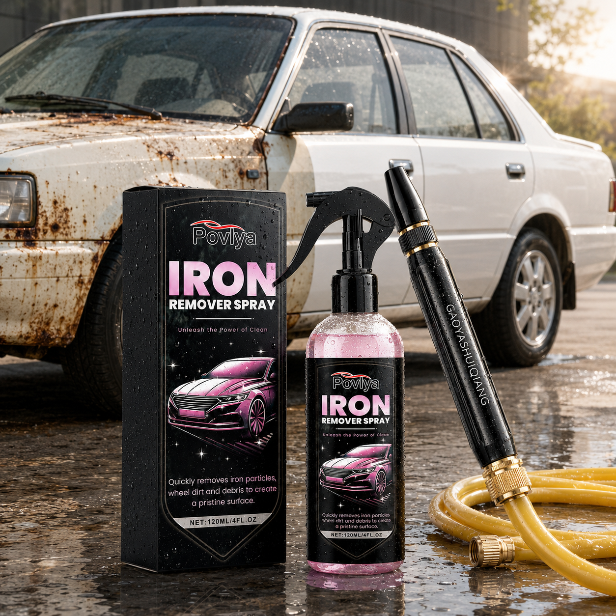 🔥50% OFF TODAY🚗2-in-1 Rust Cleaner Kit – Spray, Blast & Restore