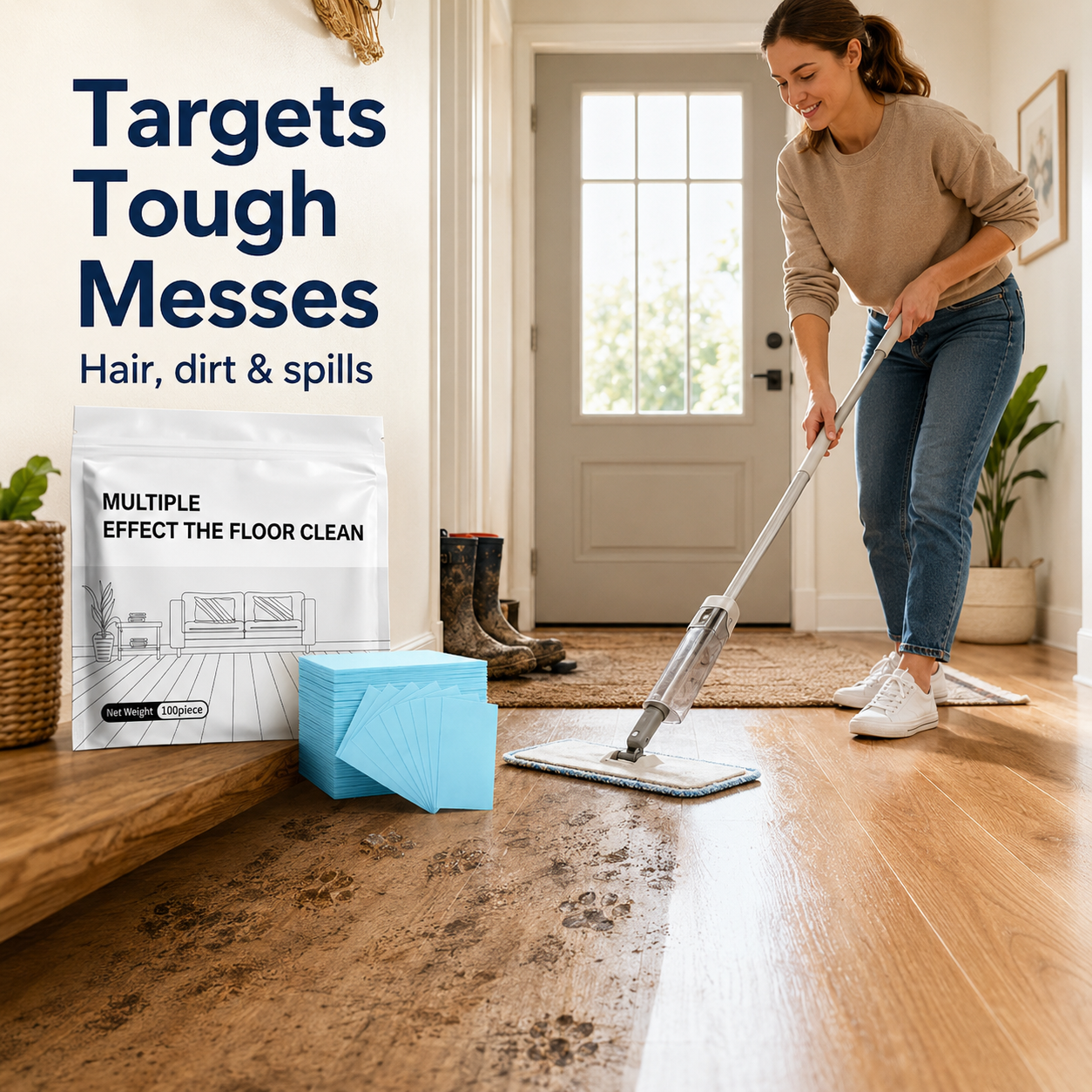 🫧Powerful Dissolvable Floor Cleaner Sheets – No Mess, Just Shine✨