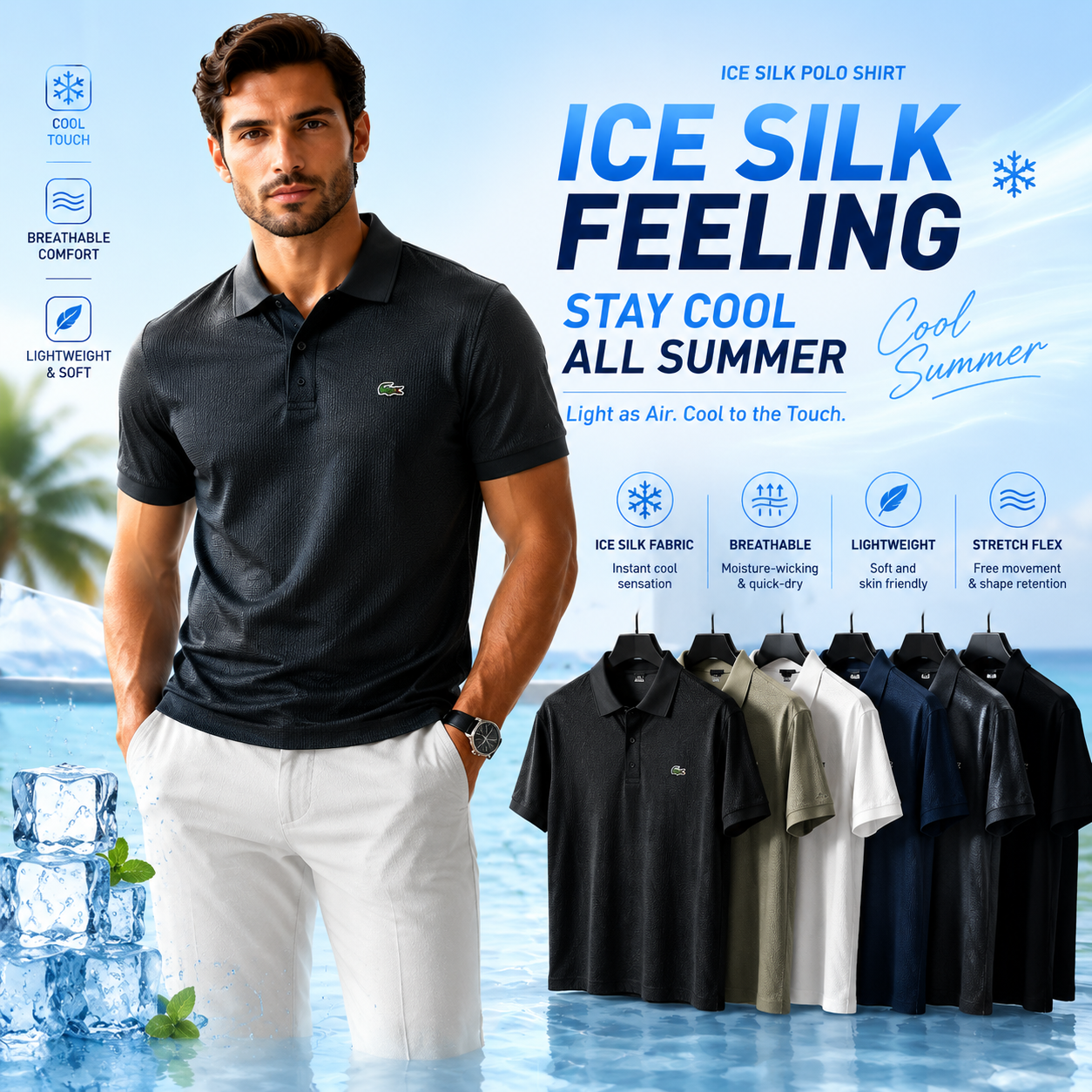 🔥50% OFF NOW! 🔥Breathable Men’s Polo Tee – Soft, Cool & Modern Fit