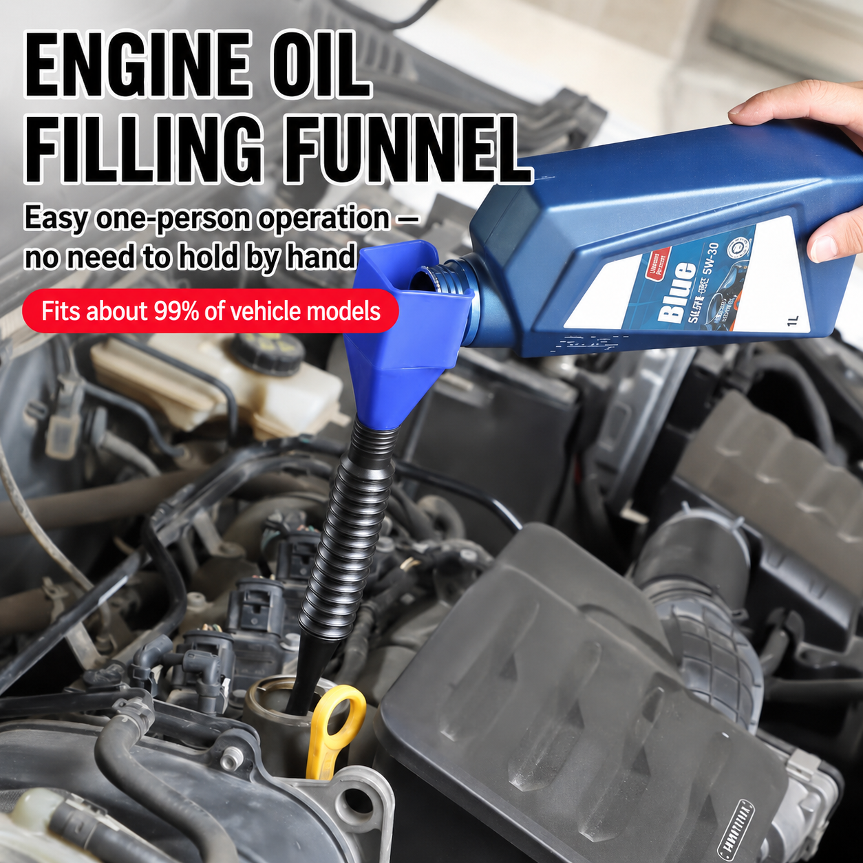 🚗50% OFF TODAY🛢️ Universal Wide Mouth Automotive Oil Funnel