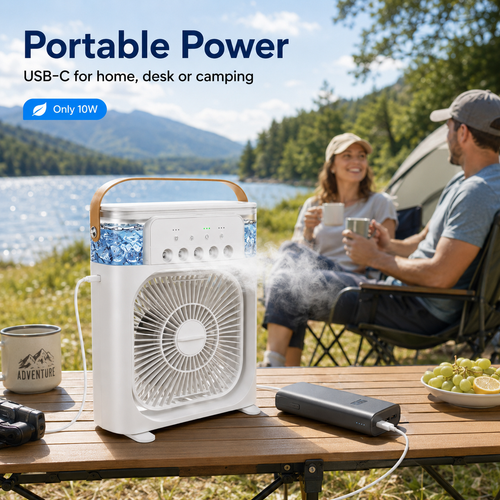 🏆50K+ Sold⚡Four In One Portable Desktop Cooling Fan With Ice Mist