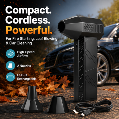 🚀130,000 RPM🔥 Ultimate Fire Starting Turbo Fan 🏕️ Fire • 🍂 Blow • 🚗 Clean