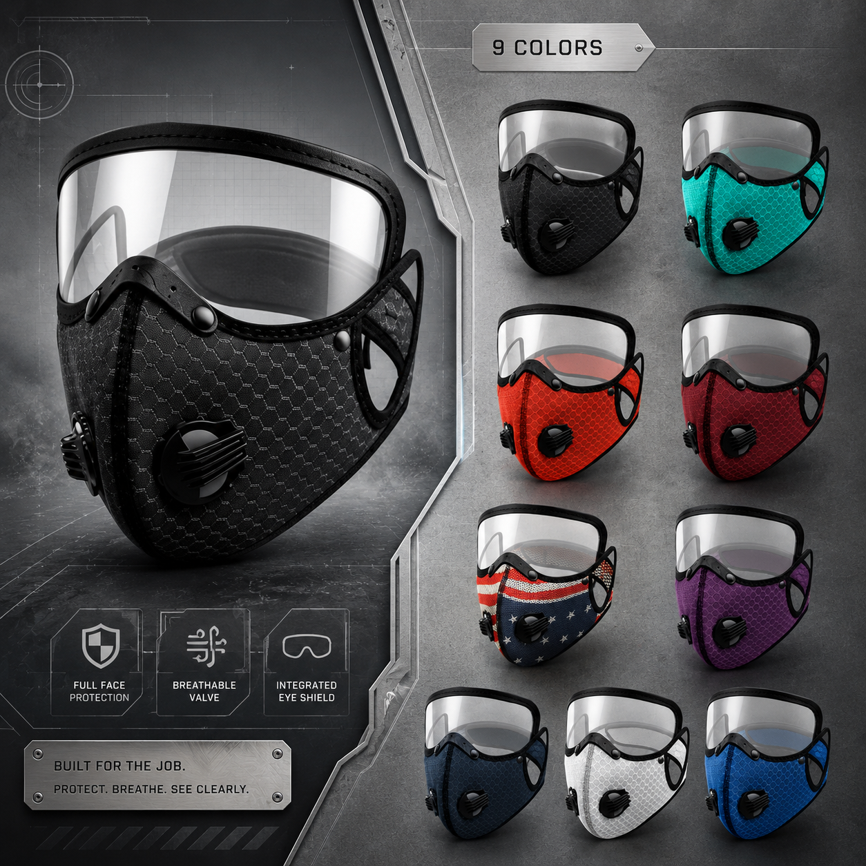 🔥50% OFF TODAY😷 Full Face Dust Blocking Work Mask