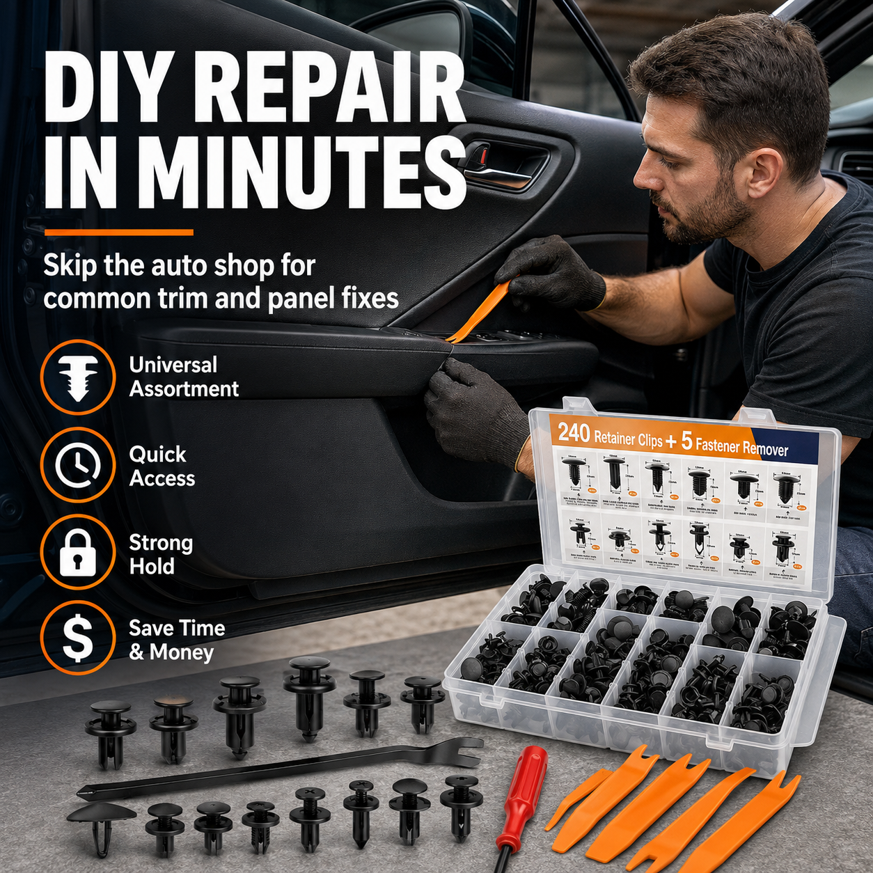 🚗50% OFF TODAY🔧Car Retainer Clip Kit with Remover 🧰