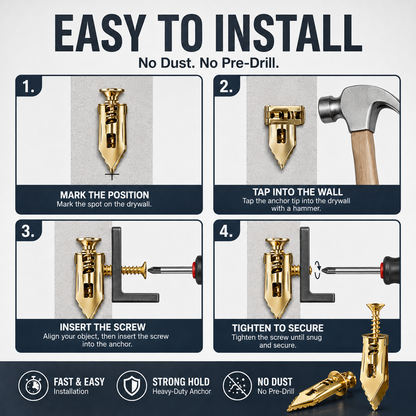 🏠 80PCS Wall Anchor & Screw Kit – Strong Hold for Home Repairs