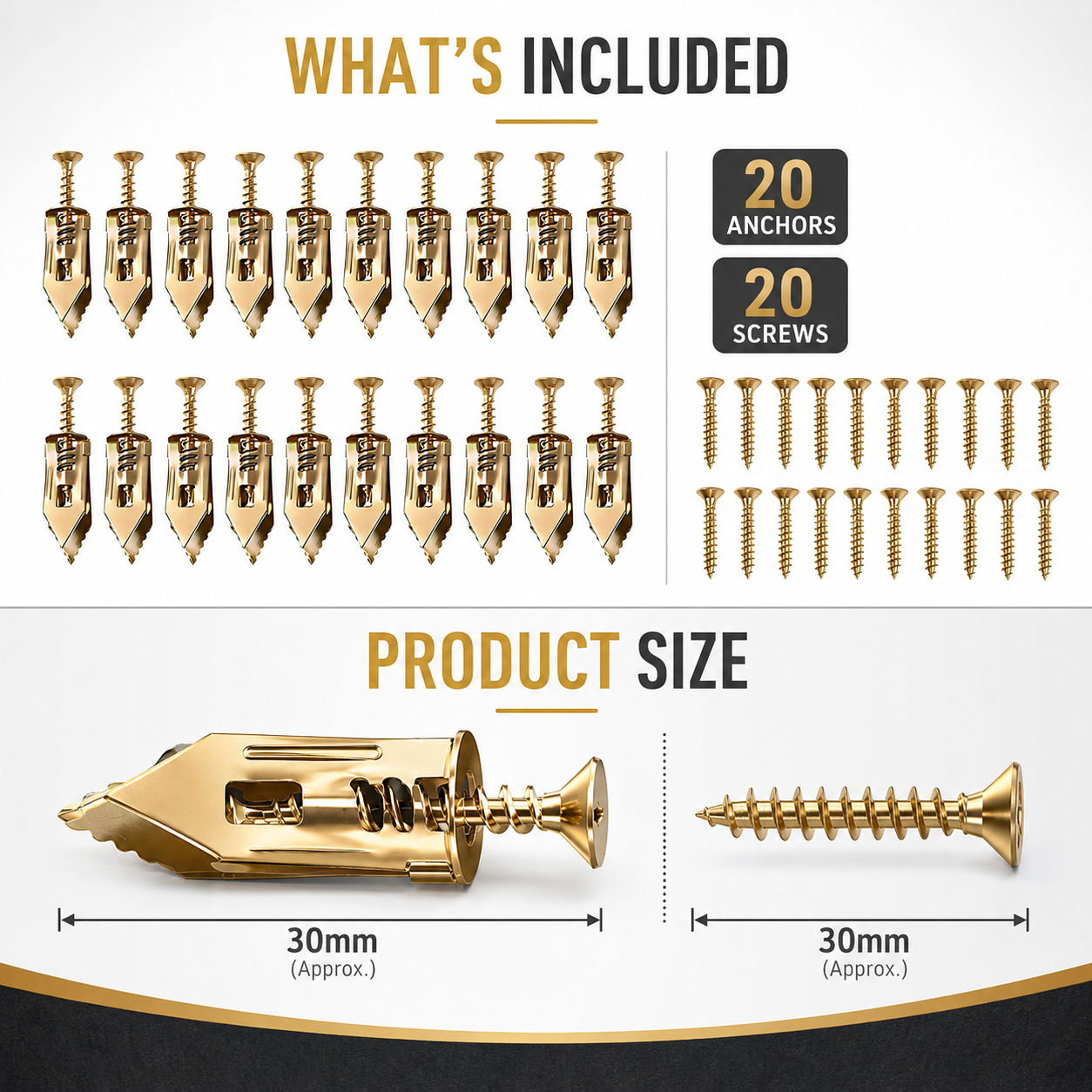 🏠 80PCS Wall Anchor & Screw Kit – Strong Hold for Home Repairs