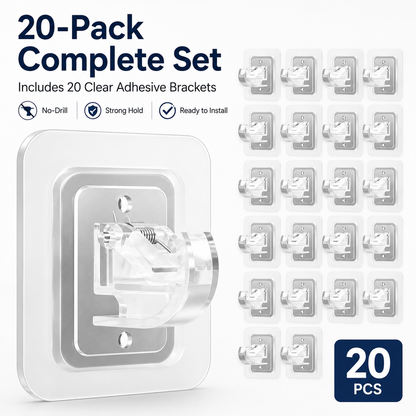 🔥50% OFF TODAY🏠 20-Pack No-Drill Curtain Rod Brackets