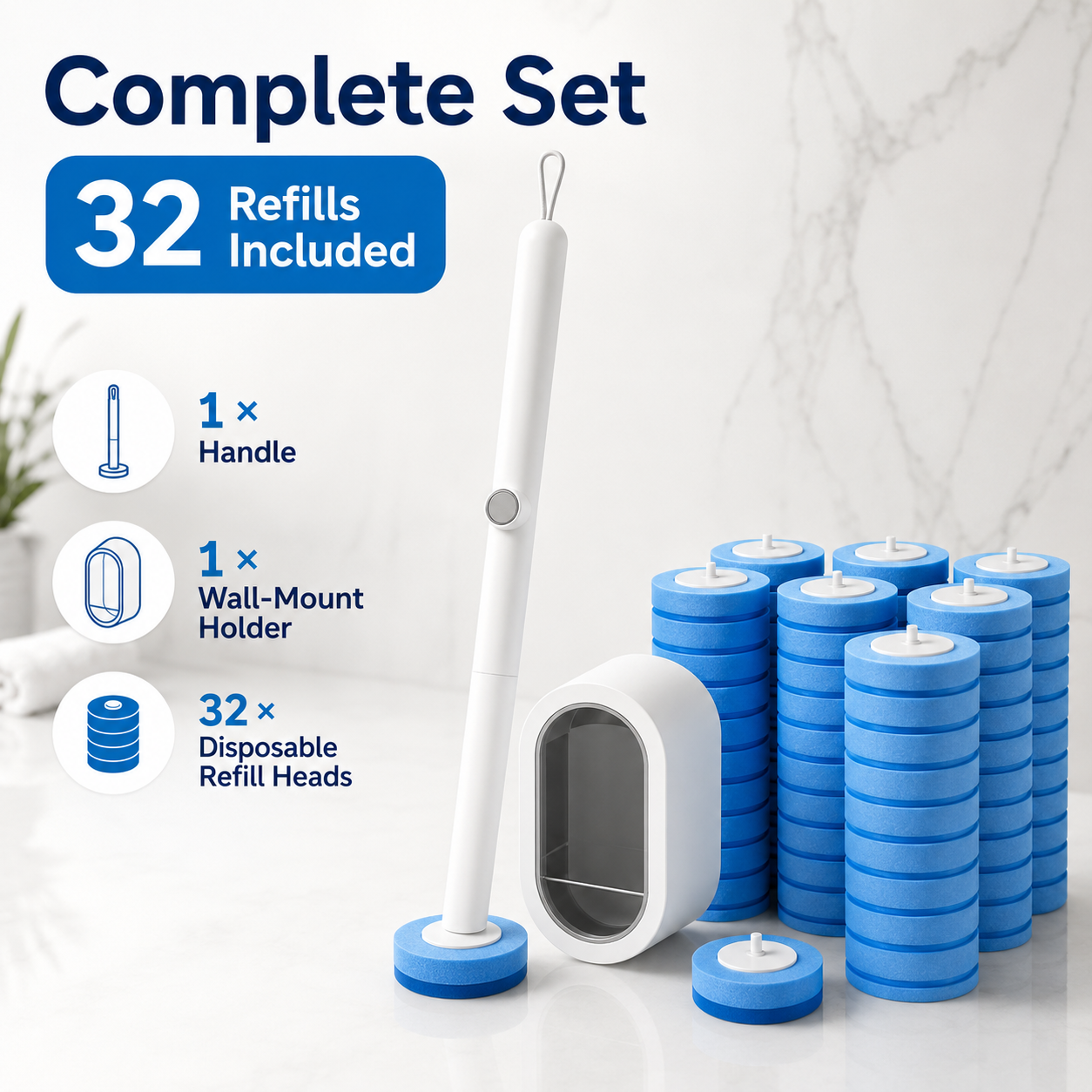 🔥50% OFF🚽 Disposable Toilet Cleaning System with 32 Refills