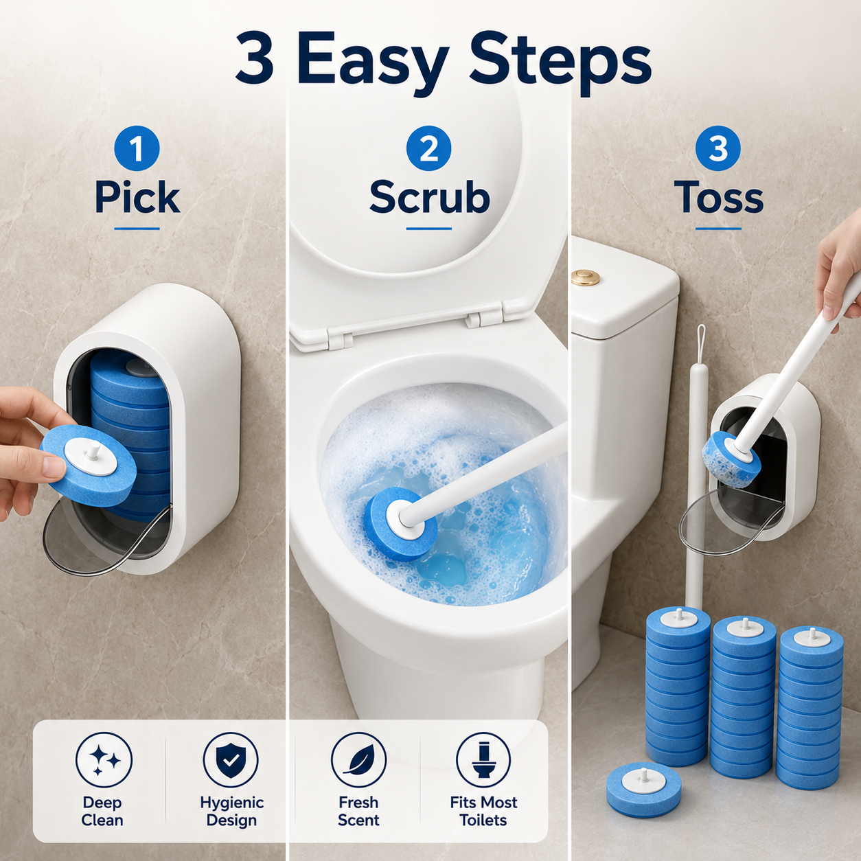 🔥50% OFF🚽 Disposable Toilet Cleaning System with 32 Refills
