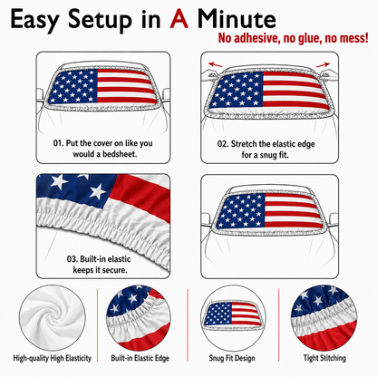 🎉4th Of July Flash Sale 65K+🔥American Car Hood Flag🦅No Glue No Tools🚗 Install in 1 Minute