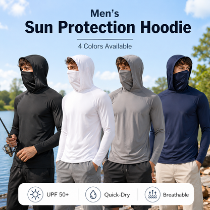 🏕️50K+ Sold⚡Men's UPF 50+ Cooling Hoodie – Soft, Breathable & UV Protection