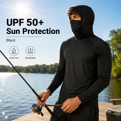 🏕️50K+ Sold⚡Men's UPF 50+ Cooling Hoodie – Soft, Breathable & UV Protection